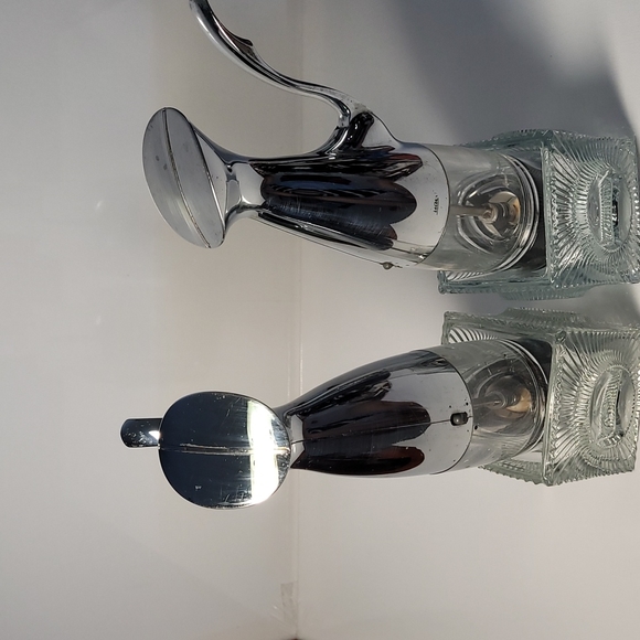 Vintage Trudeau salt and pepper mill set with stand glass - Picture 3 of 5